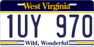 WV license plate 1UY970