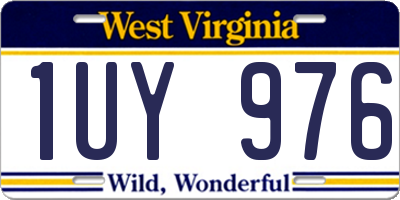 WV license plate 1UY976