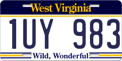 WV license plate 1UY983