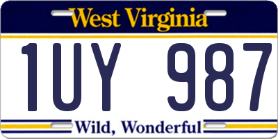 WV license plate 1UY987