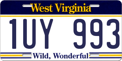 WV license plate 1UY993