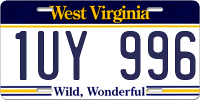 WV license plate 1UY996