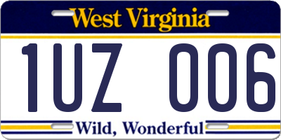 WV license plate 1UZ006
