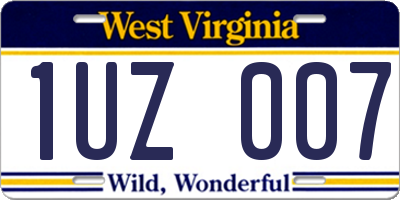 WV license plate 1UZ007