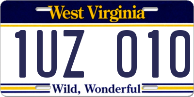 WV license plate 1UZ010