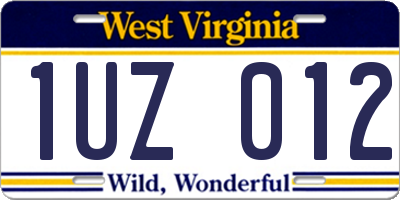 WV license plate 1UZ012