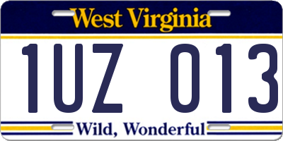 WV license plate 1UZ013