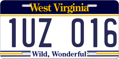 WV license plate 1UZ016
