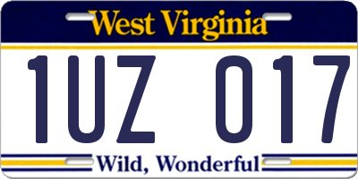 WV license plate 1UZ017