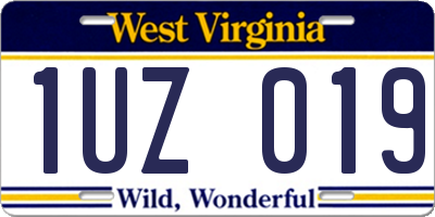WV license plate 1UZ019