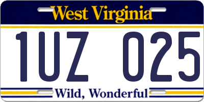 WV license plate 1UZ025