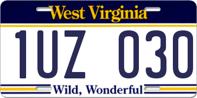 WV license plate 1UZ030