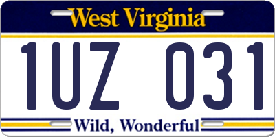 WV license plate 1UZ031