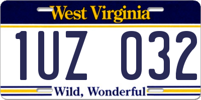 WV license plate 1UZ032