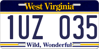 WV license plate 1UZ035