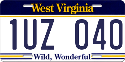 WV license plate 1UZ040