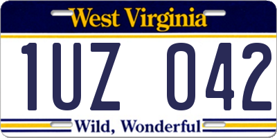 WV license plate 1UZ042