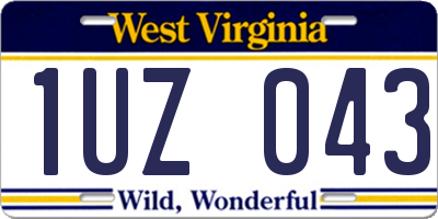 WV license plate 1UZ043