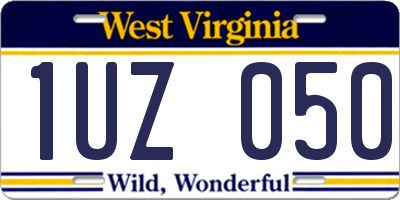 WV license plate 1UZ050