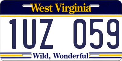 WV license plate 1UZ059