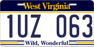 WV license plate 1UZ063