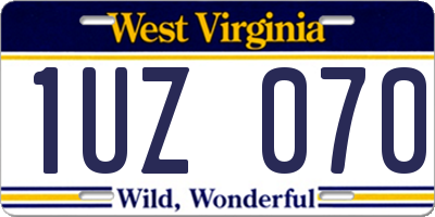 WV license plate 1UZ070