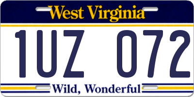 WV license plate 1UZ072