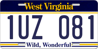 WV license plate 1UZ081