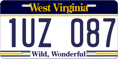 WV license plate 1UZ087