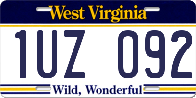 WV license plate 1UZ092