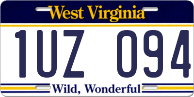 WV license plate 1UZ094