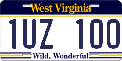 WV license plate 1UZ100