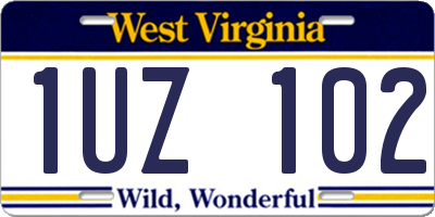WV license plate 1UZ102