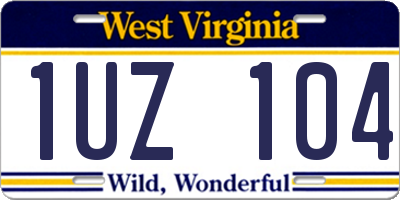 WV license plate 1UZ104