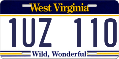 WV license plate 1UZ110
