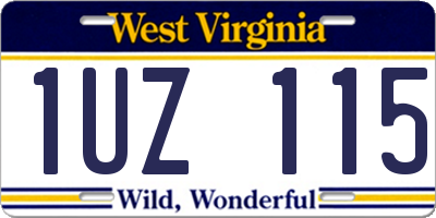 WV license plate 1UZ115