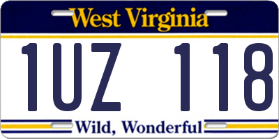 WV license plate 1UZ118