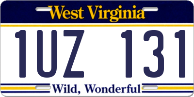 WV license plate 1UZ131