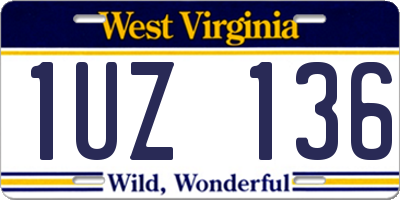 WV license plate 1UZ136