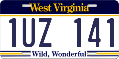 WV license plate 1UZ141