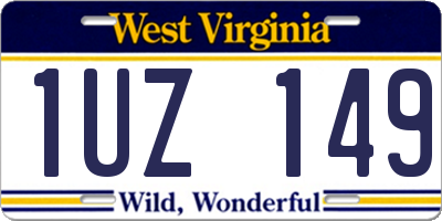 WV license plate 1UZ149