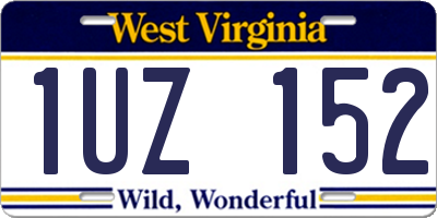 WV license plate 1UZ152