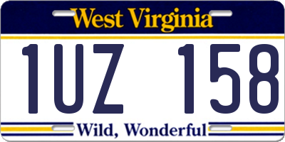 WV license plate 1UZ158
