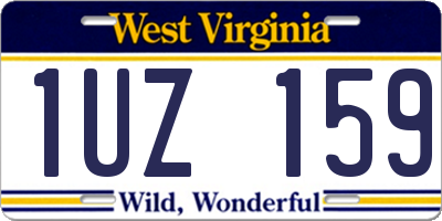 WV license plate 1UZ159