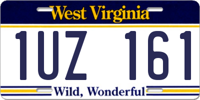 WV license plate 1UZ161