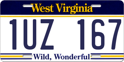 WV license plate 1UZ167