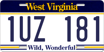 WV license plate 1UZ181