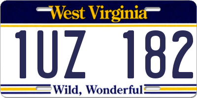 WV license plate 1UZ182