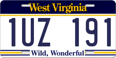 WV license plate 1UZ191