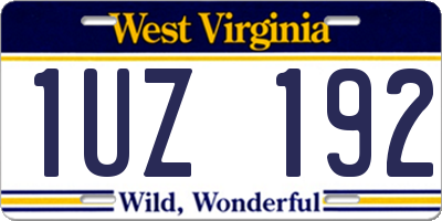 WV license plate 1UZ192